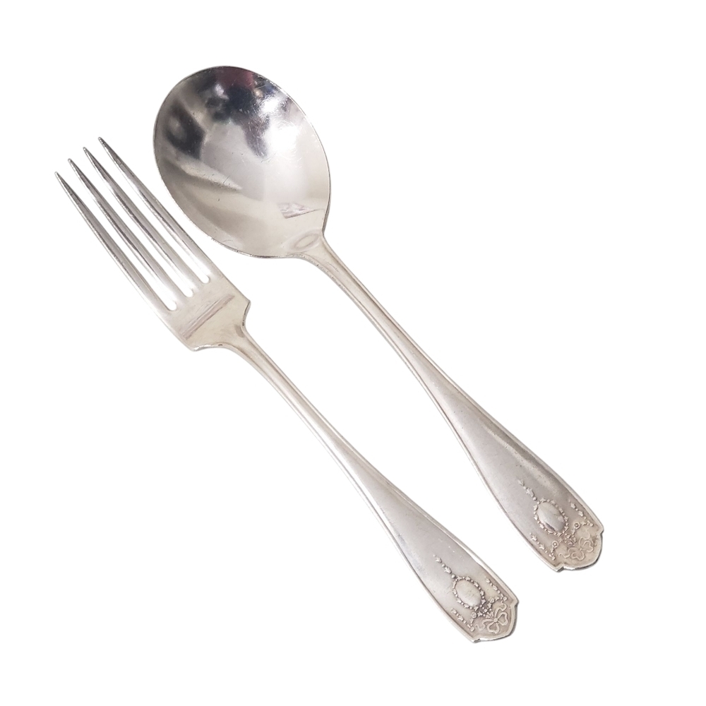 Vintage Haddon Plate Old Adam Silverplate Flatware